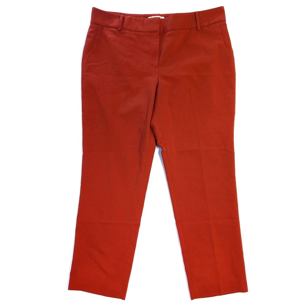 Chaus New York Womens Rust Orange Dress Pants Size 14 Flat Front Trousers